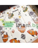 Двулицево топлоизолиращо килимче за игра космос 180x200см